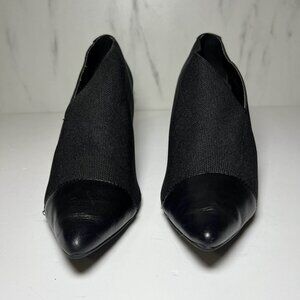 Bandolino Heels Womens Size 9M Black Isannah Pointed Toe Kitten Leather Slip On